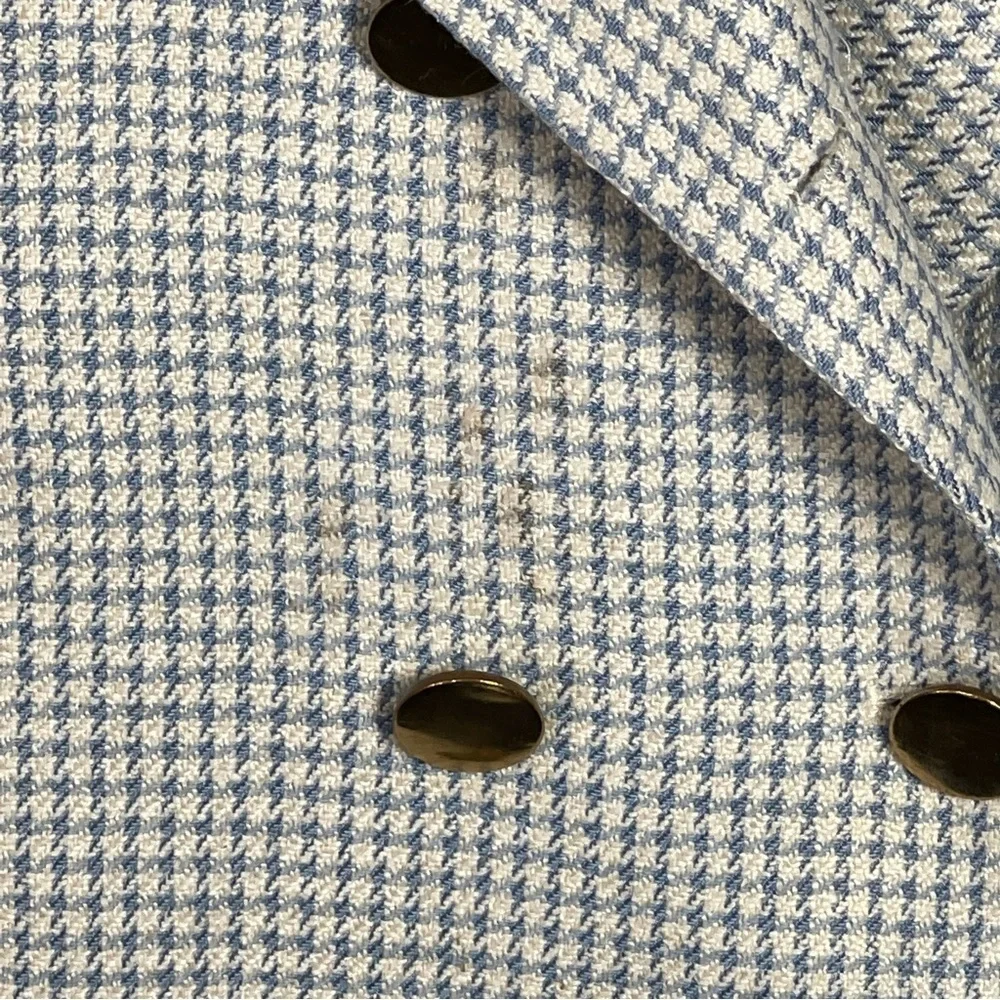 Christian Dior Vintage Houndstooth Double Breasted Blazer Jacket Size 18